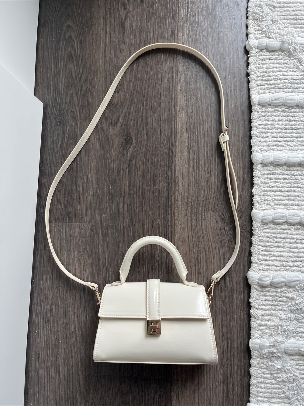 H&M Cream Mini Top-Handle Crossbody Bag